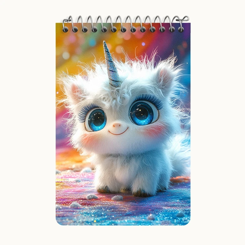 دفتر یادداشت 50 برگ خندالو طرح اسب تک شاخ کیوت کد F5345