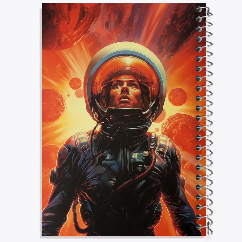 دفتر مشق 50 برگ خندالو طرح زن فضانورد کد F3035