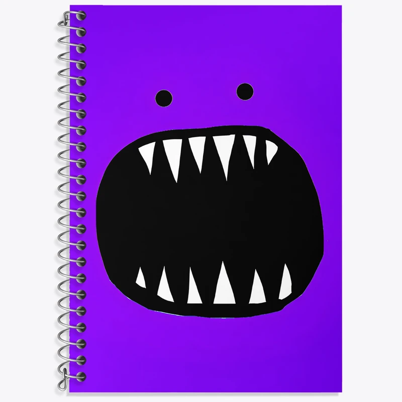 دفتر زبان 50 برگ خندالو مدل دو خط طرح هیولا بامزه کد N7459