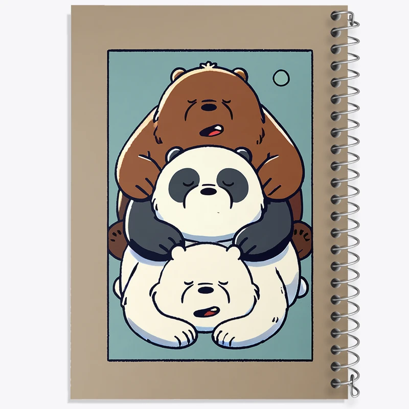 دفتر مشق 50 برگ خندالو طرح سه خرس کله پوک کد F8963