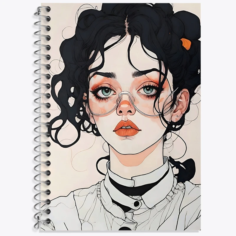 دفتر زبان 50 برگ خندالو مدل دو خط طرح دخترانه فانتزی کد N8435