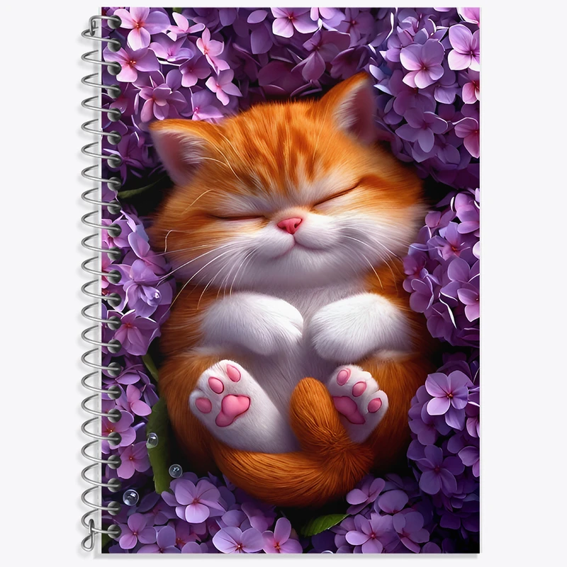 دفتر زبان دوخط 50 برگ خندالو طرح گربه خوابالو کد F12826