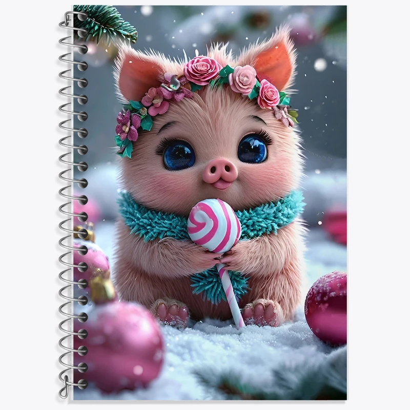 دفتر لغت 50 برگ خندالو طرح خوک کیوت کد F8946