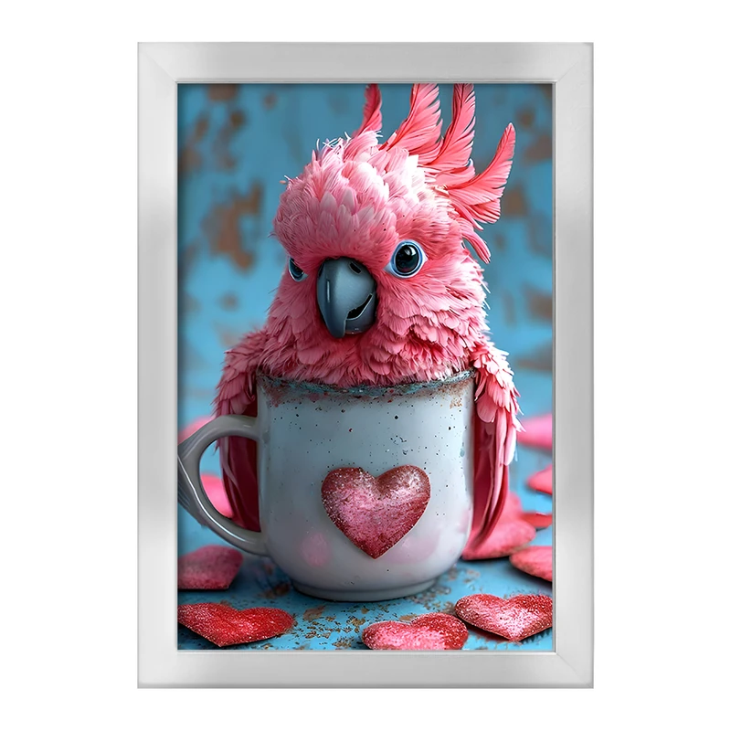 تابلو خندالو طرح طوطی صورتی کد F12815