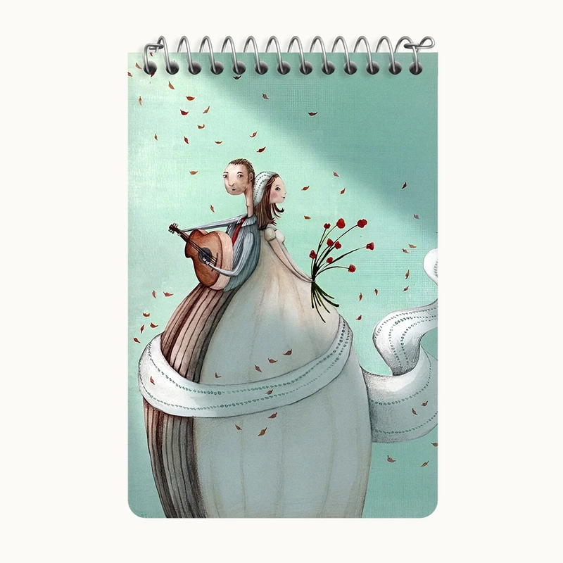 دفتر یادداشت 50 برگ خندالو طرح عروس و داماد کد F7415