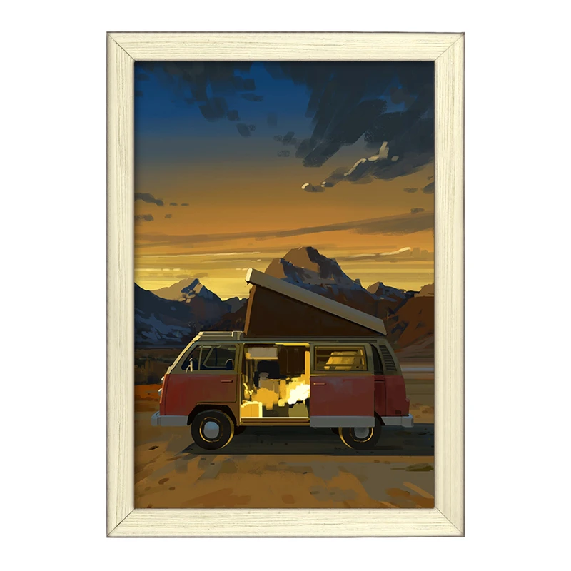 تابلو خندالو طرح کمپینگ (Camping) کد F528