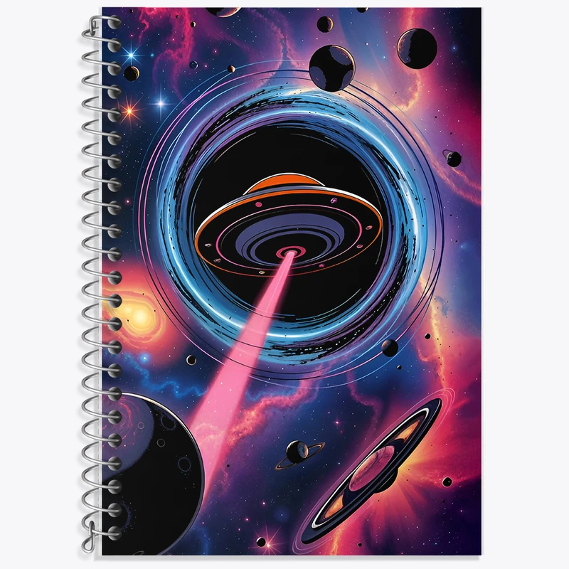 دفتر زبان 50 برگ خندالو مدل دو خط طرح سفینه فضایی کد F9480