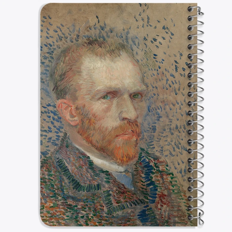 دفتر یادداشت 50 برگ خندالو طرح سلف پرتره ونسان ونگوگ (Van Gogh) کد 36830