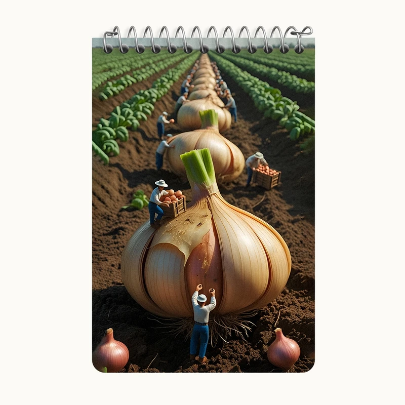 دفتر یادداشت 50 برگ خندالو طرح مزرعه سیر کد F12603