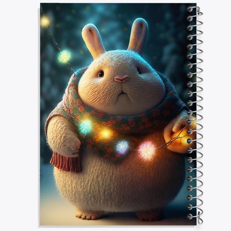 دفتر ژورنال نویسی 50 برگ خندالو مدل نقطه ای طرح خرگوش چاقالو کد F10026