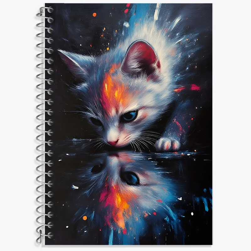 دفتر زبان 50 برگ خندالو مدل سه خط طرح گربه کد F12596