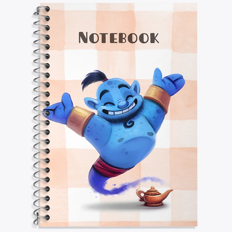 دفتر زبان 50 برگ خندالو مدل دو خط طرح غول چراغ جادو کد N6560