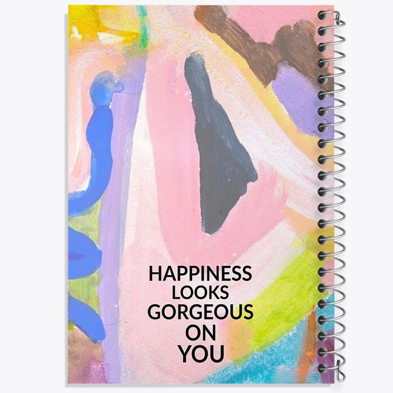 دفتر شطرنجی 50 برگ خندالو طرح Happiness Looks Gorgeous On You کد F11542