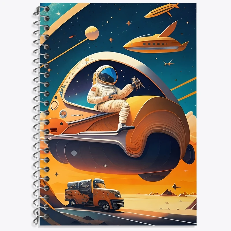 دفتر زبان 50 برگ خندالو مدل سه خط طرح فضانورد کد F4576