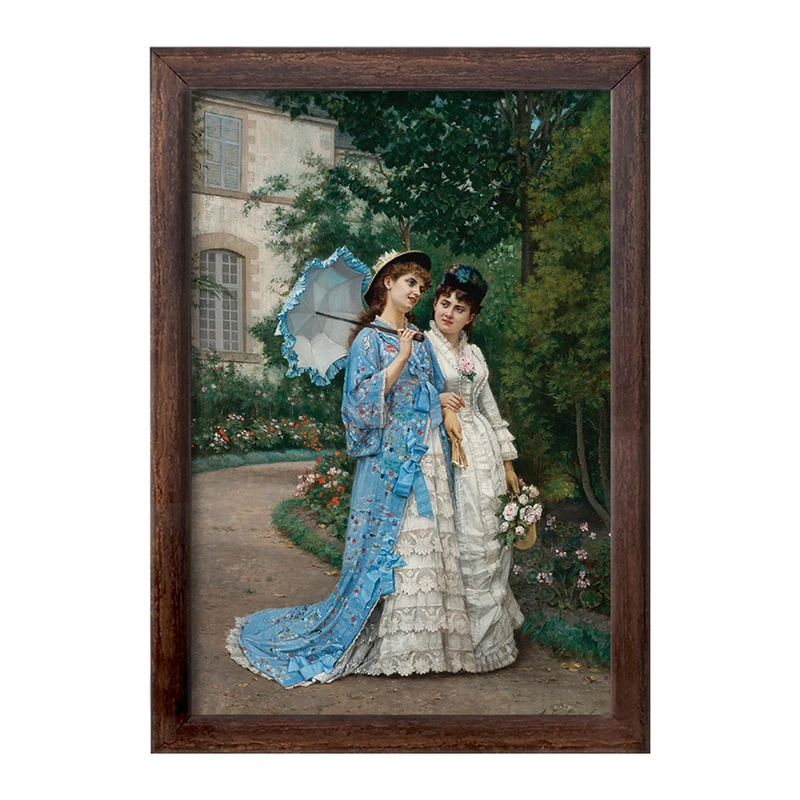 تابلو خندالو طرح نقاشی قدم زدن در باغ اثر آگوست تولموش کد F12287