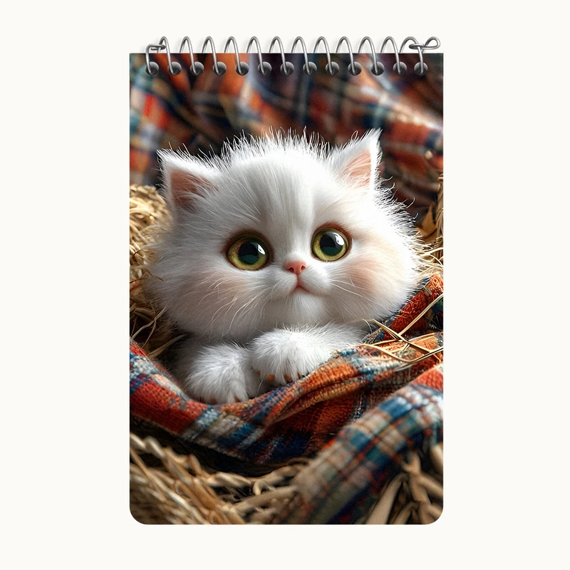 دفتر یادداشت 50 برگ خندالو طرح گربه کیوت کد F7224