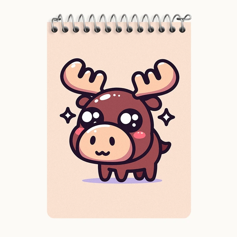 دفتر یادداشت 50 برگ خندالو طرح گوزن بامزه کد N5933