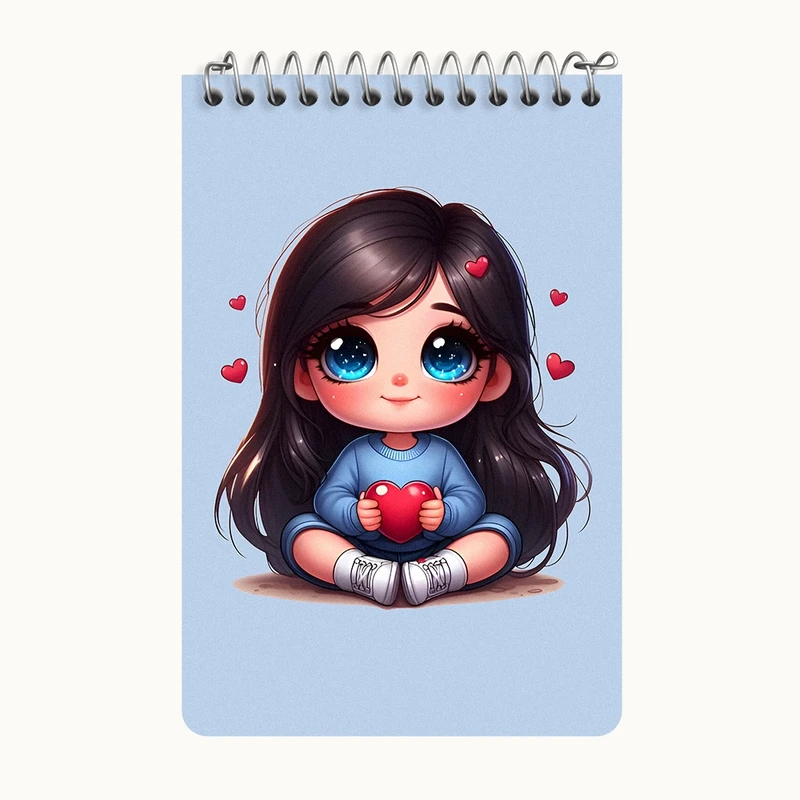 دفتر یادداشت 50 برگ خندالو طرح دخترانه کیوت کد F7976