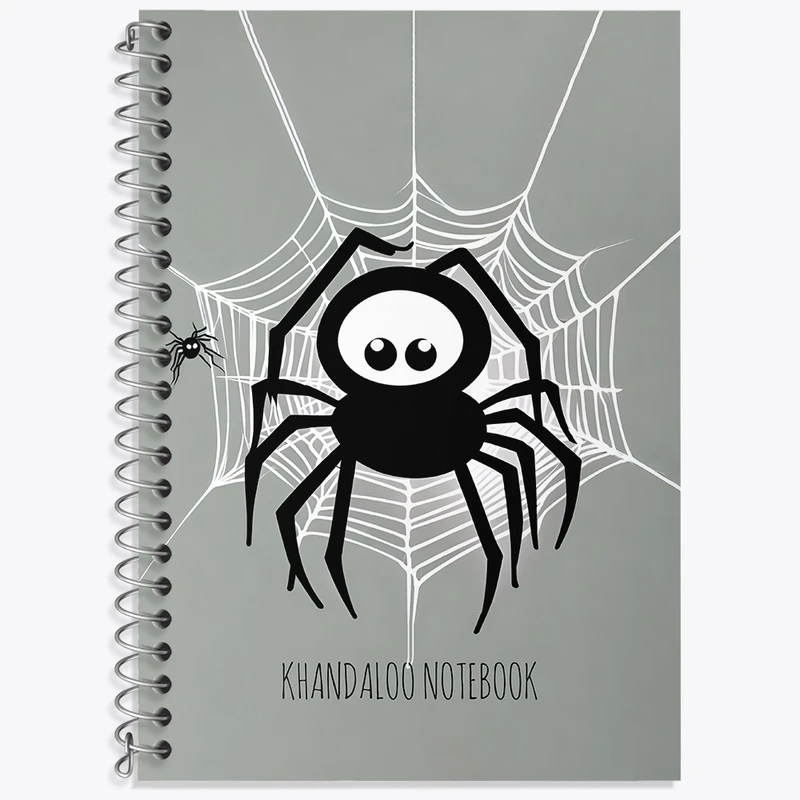 دفتر زبان 50 برگ خندالو مدل سه خط طرح عنکبوت کیوت (Spider cute) کد N8030