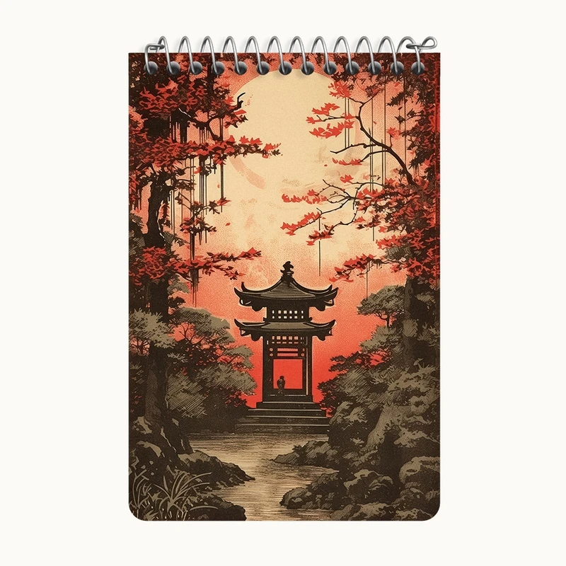 دفتر یادداشت 50 برگ خندالو طرح خانه ی ژاپنی کد F3580