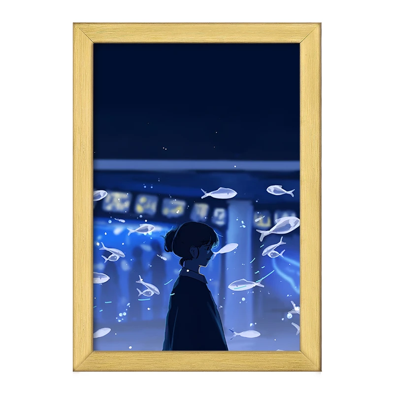 تابلو خندالو طرح دختر و ماهی ها کد F11071