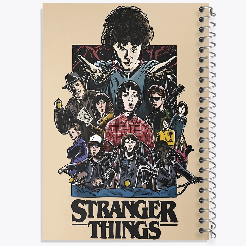 دفتر طراحی 50 برگ خندالو طرح استرنجر تینگز (Stranger Things) کد F13507