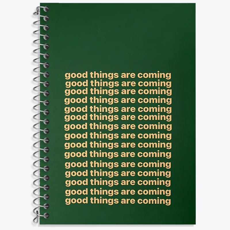 دفتر زبان 50 برگ خندالو مدل سه خط طرح Good Thing Are Coming کد F3665