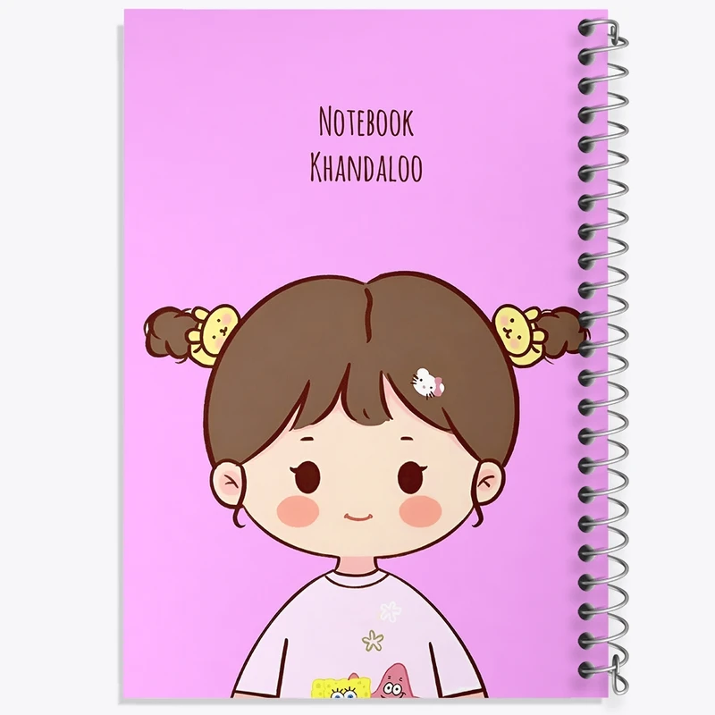 دفتر طراحی 50 برگ خندالو طرح دخترانه کیوت کد N4162