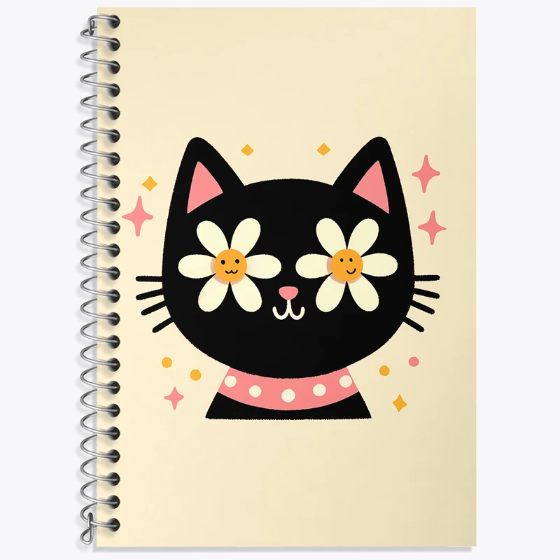 دفتر زبان 50 برگ خندالو طرح گربه بامزه کد N6513