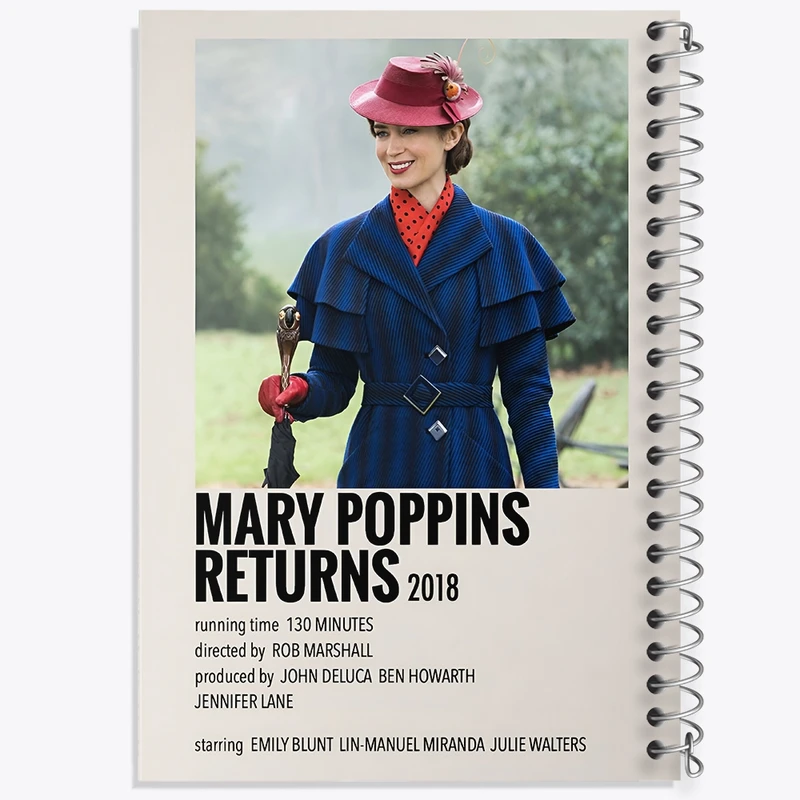دفتر ژورنال نویسی 50 برگ خندالو مدل نقطه ای طرح بازگشت مری پاپینز (Mary Poppins Returns) کد F13276