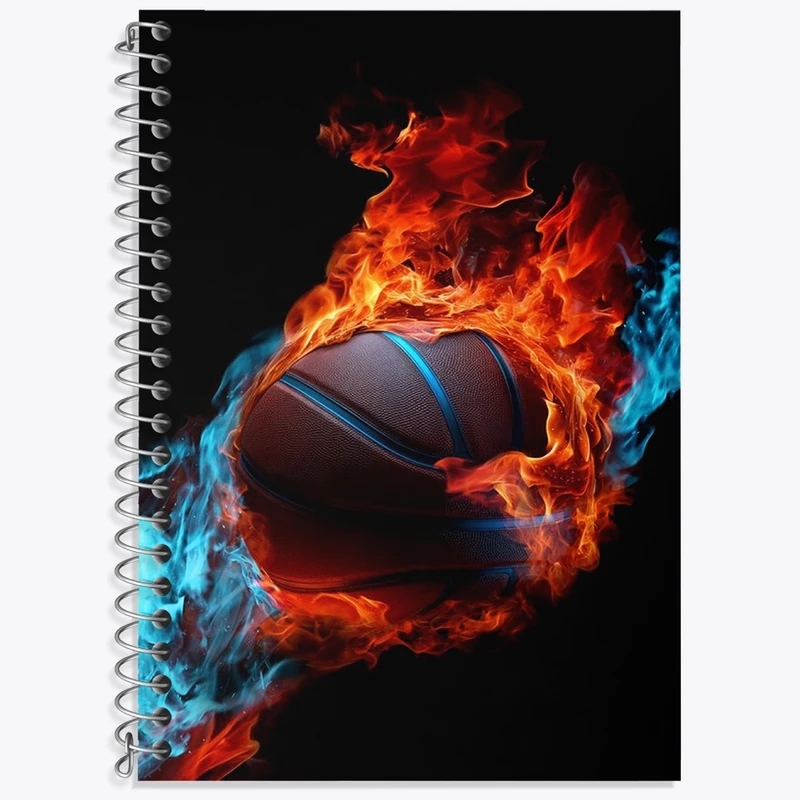 دفتر زبان 50 برگ خندالو مدل سه خط طرح توپ بسکتبال کد F2923