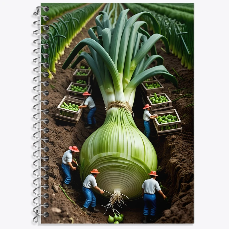 دفتر زبان 50 برگ خندالو مدل سه خط طرح مزرعه پیازچه کد F12602