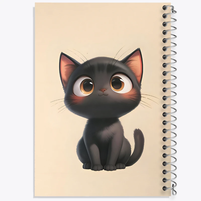 دفتر مشق 50 برگ خندالو طرح گربه سیاه بانمک کد N6501