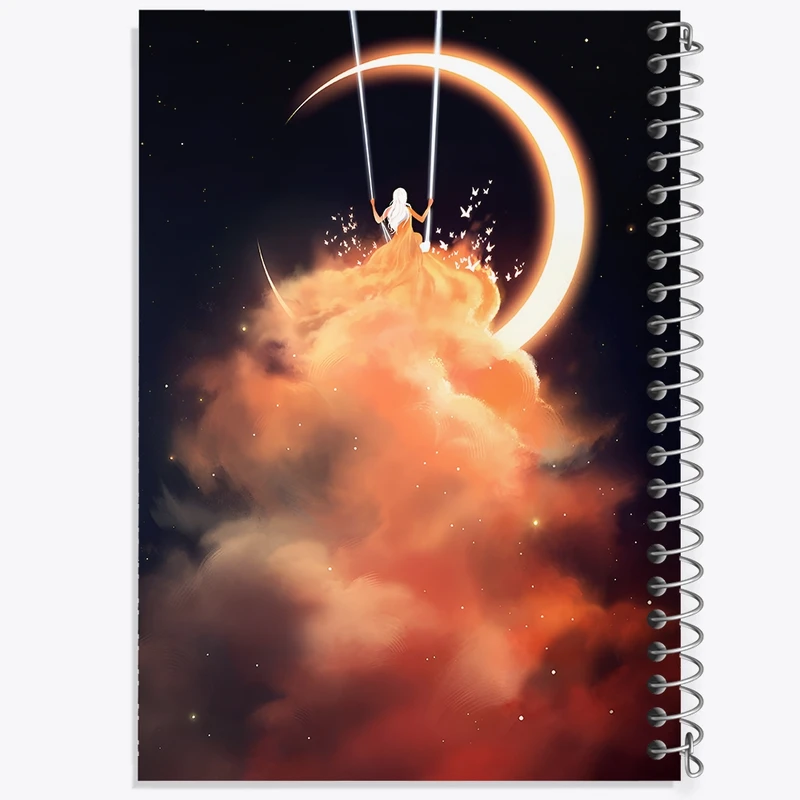 دفتر لیست خرید 50 برگ خندالو طرح دختر و ماه کد F9535