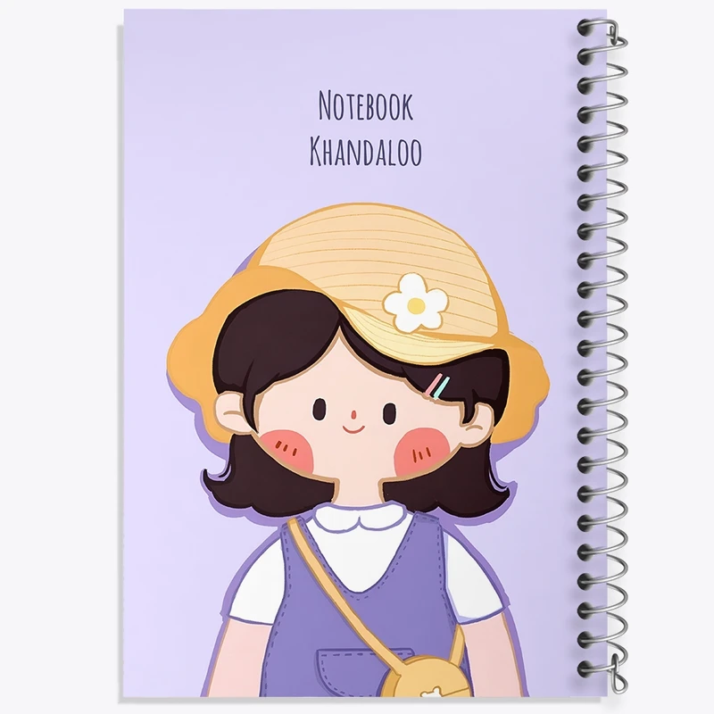 دفتر طراحی 50 برگ خندالو طرح دخترانه کیوت کد N3981