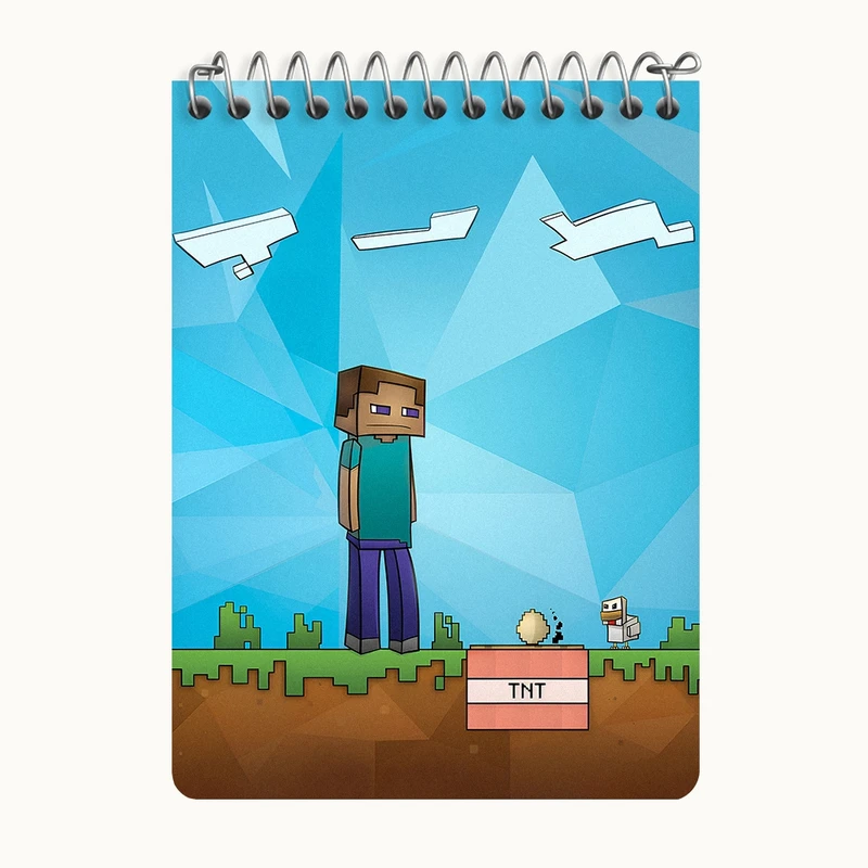 دفتر یادداشت 50 برگ خندالو طرح بازی ماینکرافت (Minecraft) کد N8712