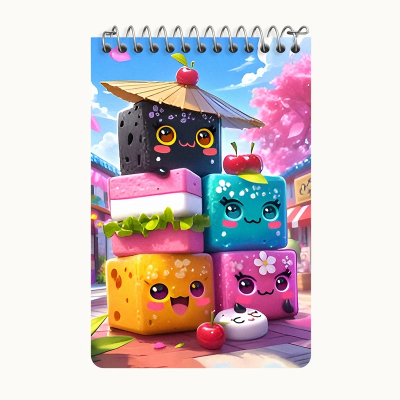 دفتر یادداشت 50 برگ خندالو طرح موچی میوه ای کد F9544