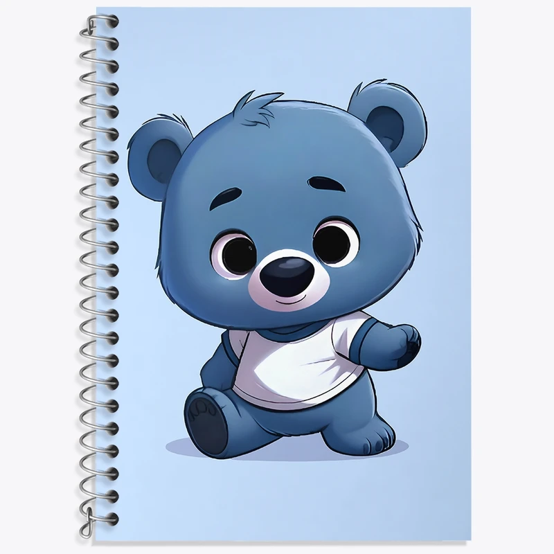 دفتر زبان 50 برگ خندالو مدل سه خط طرح خرس بامزه کد N6458