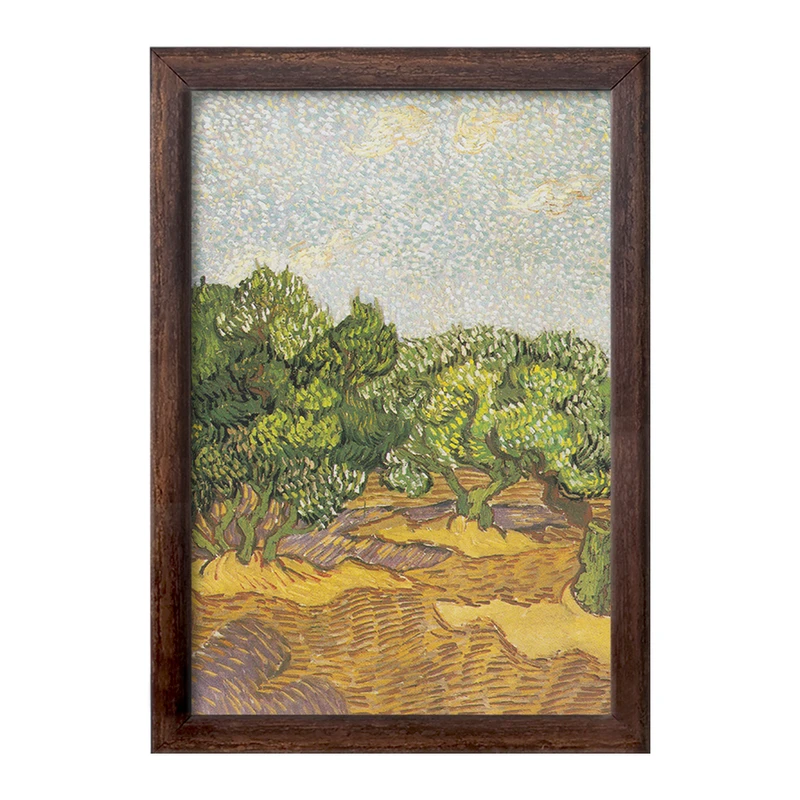 تابلو خندالو طرح درختان زیتون ونسان ونگوگ (Van Gogh) کد 36801