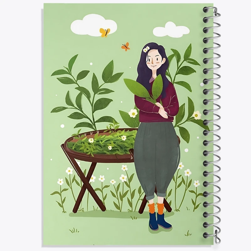 دفتر ژورنال نویسی 50 برگ خندالو مدل نقطه ای طرح دخترانه فانتزی کد F10908