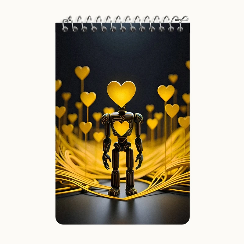 دفتر یادداشت 50 برگ خندالو طرح ربات قلبی کد F9585