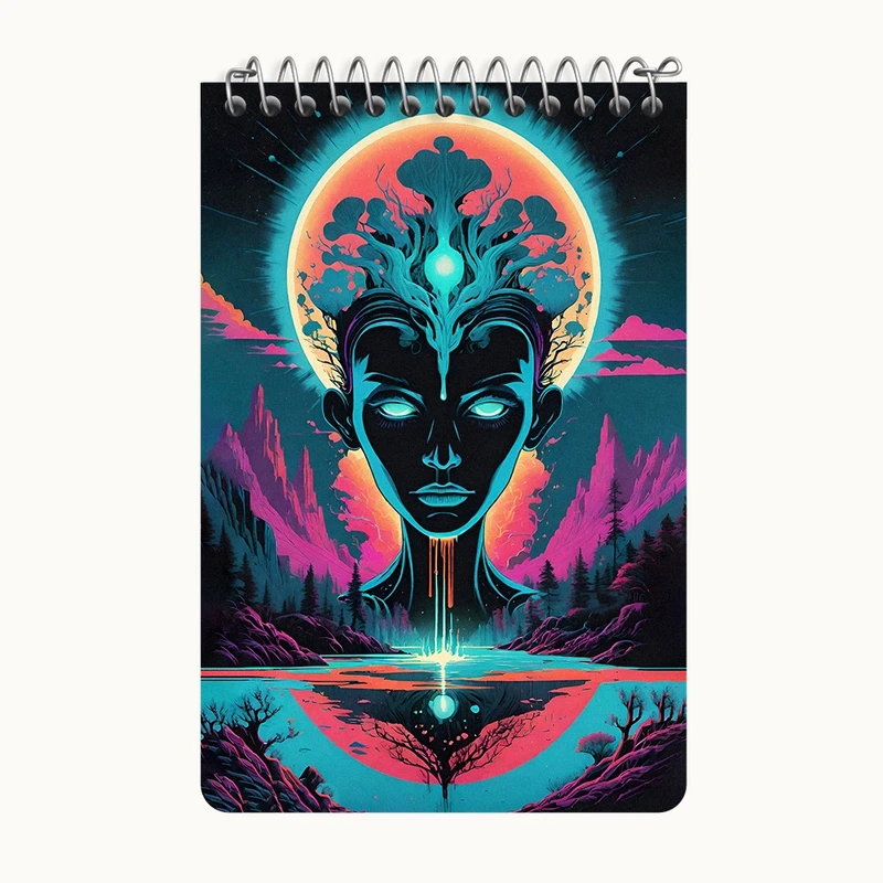 دفتر یادداشت 50 برگ خندالو طرح زن انتزاعی کد F4667