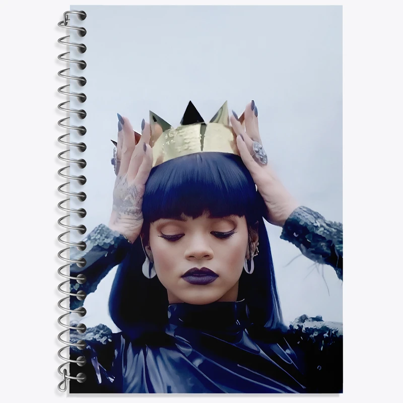 دفتر زبان دوخط 50 برگ خندالو طرح ریحانا (Rihanna) کد F4647