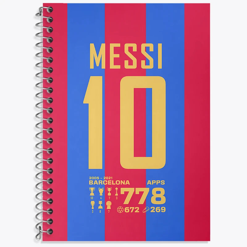 دفتر زبان 50 برگ خندالو مدل دو خط طرح لیونل مسی کد N8259