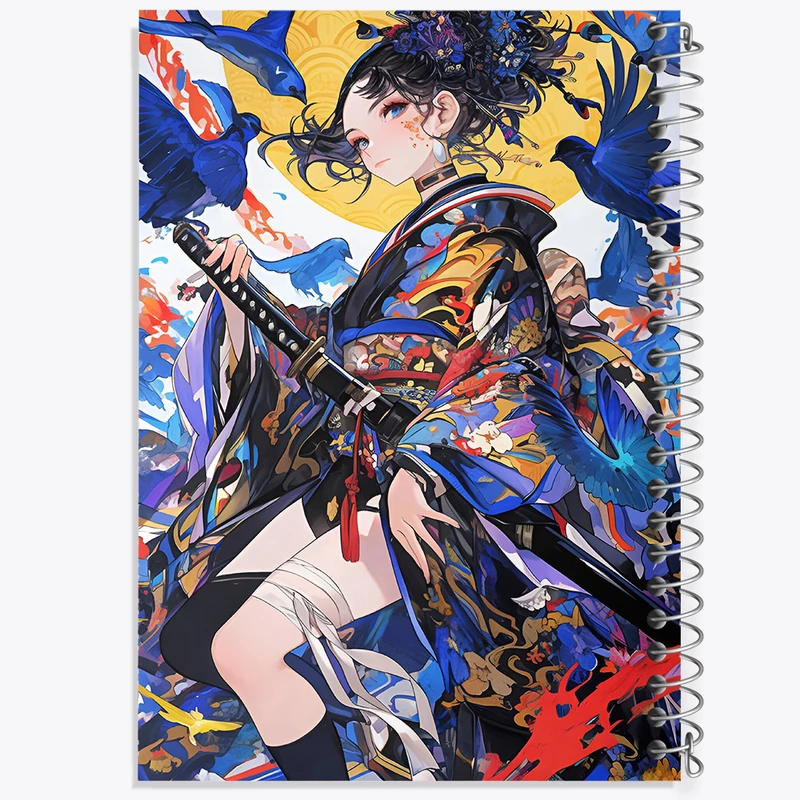 دفتر مشق 100 برگ خندالو طرح دختر سامورایی کد F9219