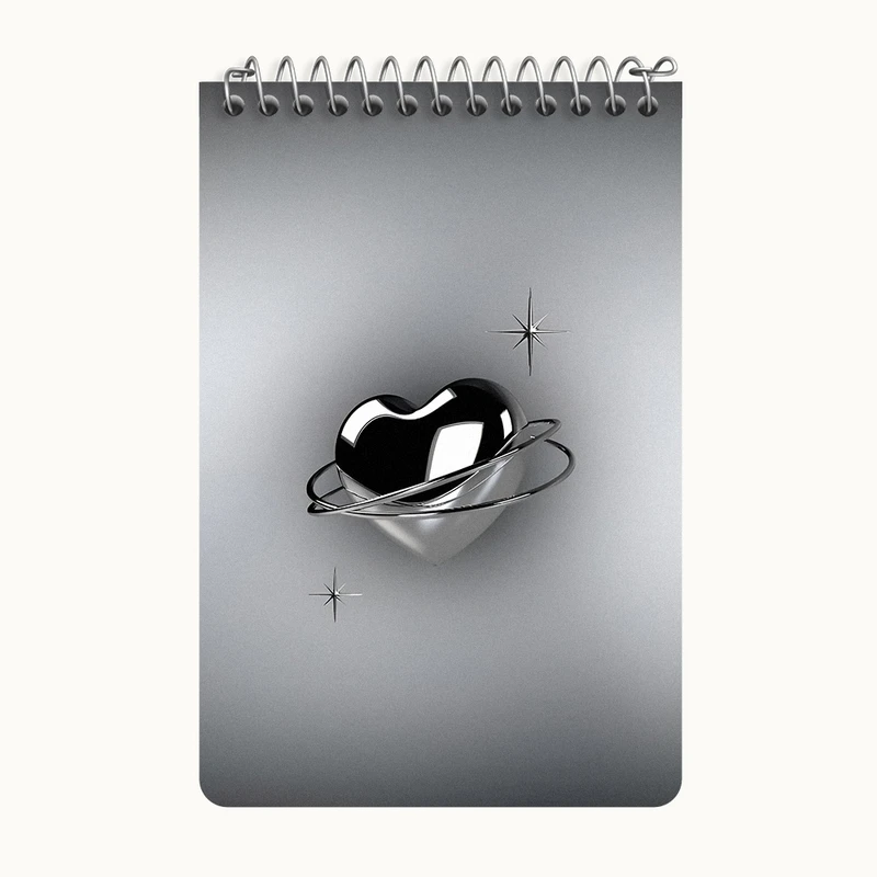دفتر یادداشت 50 برگ خندالو طرح قلب کروم کد F3874