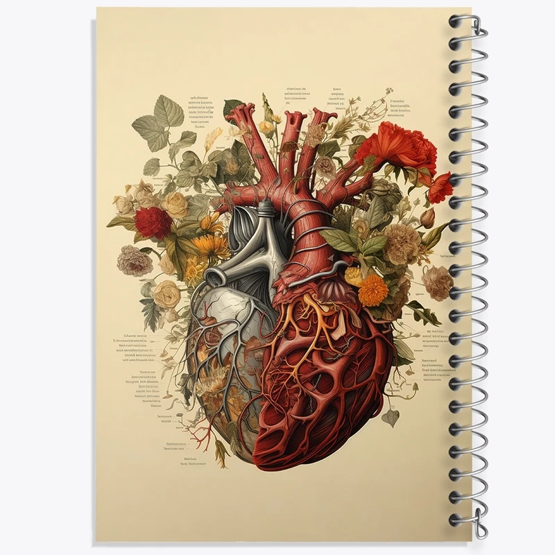 دفتر طراحی 50 برگ خندالو طرح قلب و گل کد F497