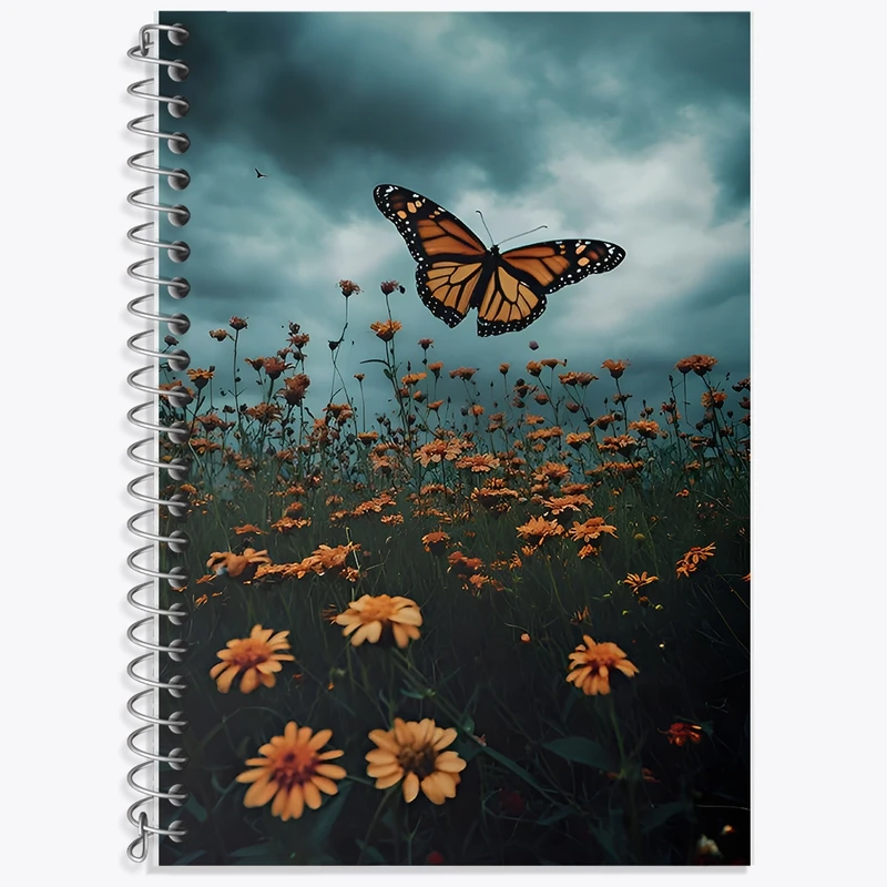 دفتر لغت 50 برگ خندالو طرح پروانه و گل کد F11652