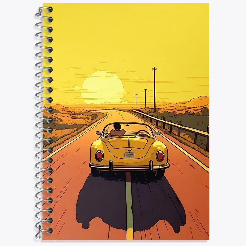 دفتر زبان 50 برگ خندالو مدل سه خط طرح فولکس کد F3700