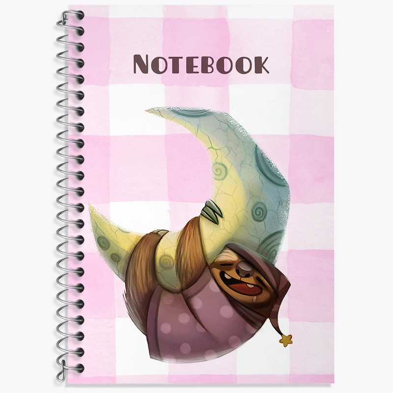 دفتر زبان 50 برگ خندالو مدل سه خط طرح تنبل خوابالو کد N6549